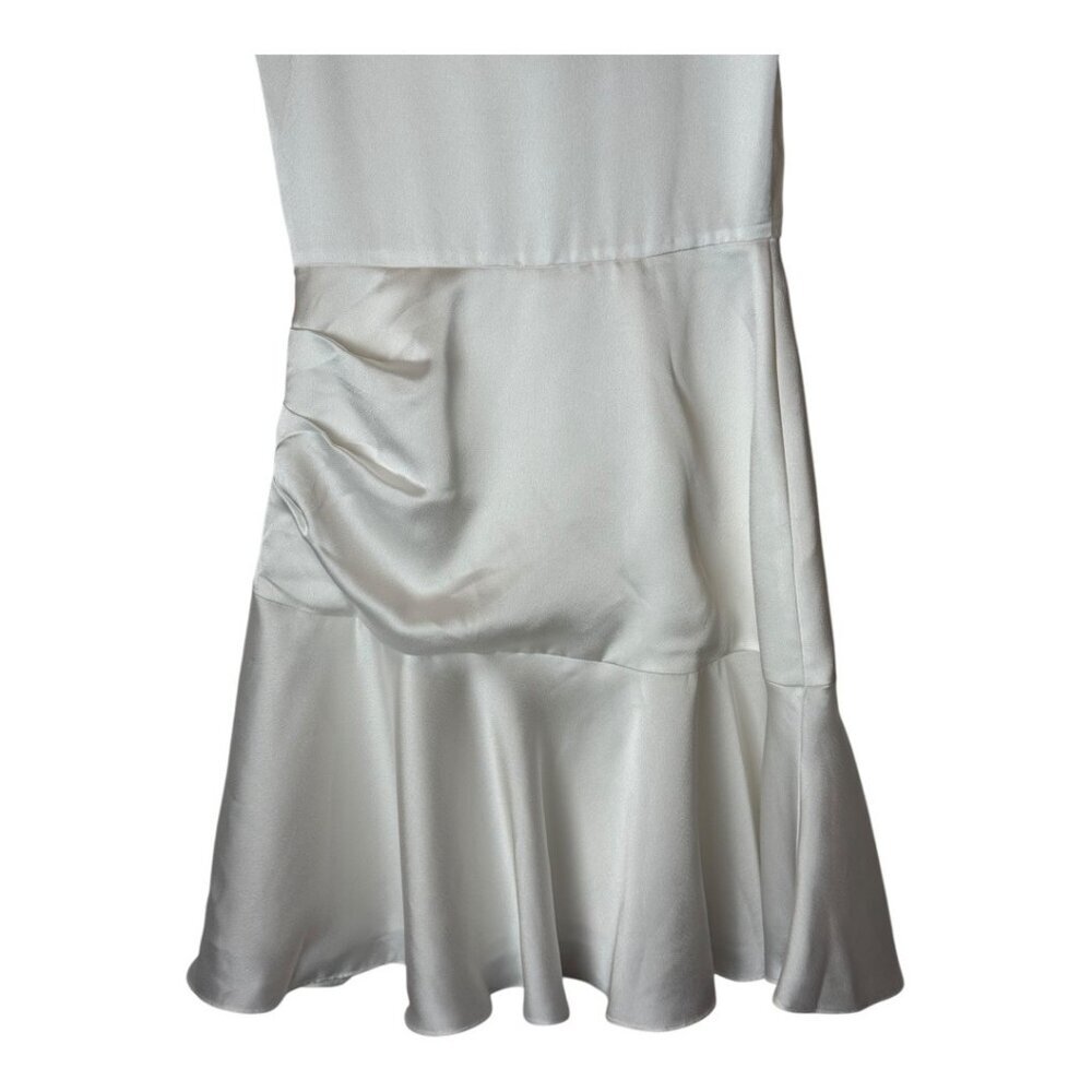 Milly Dress Women‎ 0 White Satin Sleeveless Cowl Neck Nia Mini Bridal Party - Picture 9 of 13